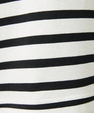 GJKHD02180 Jocomomola(ホコモモラ) 【接触冷感】Verano en La Mancha フラワープリントボーダーTシャツ ブラック×アイボリー