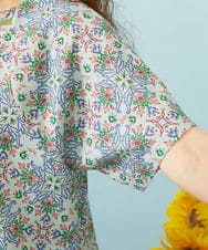 GJKHD30180 Jocomomola(ホコモモラ) 【接触冷感】Solana プリントカットソープルオーバー ライトブルー
