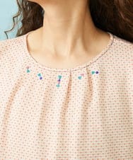 GJKHD31150 Jocomomola(ホコモモラ) Salpicar ドットジャカード幾何刺繍カットソー アイボリー