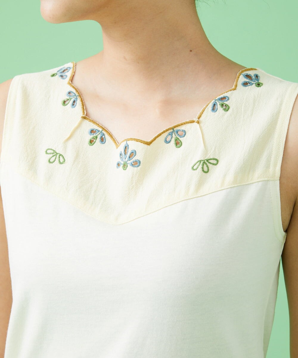 カットワーク 刺繍タンクトップ タンクトップ キャミソール Jocomomola ホコモモラ イトキンオンラインストア