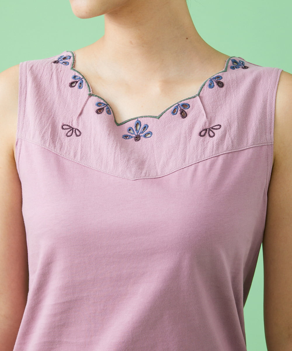 カットワーク 刺繍タンクトップ タンクトップ キャミソール Jocomomola ホコモモラ イトキンオンラインストア