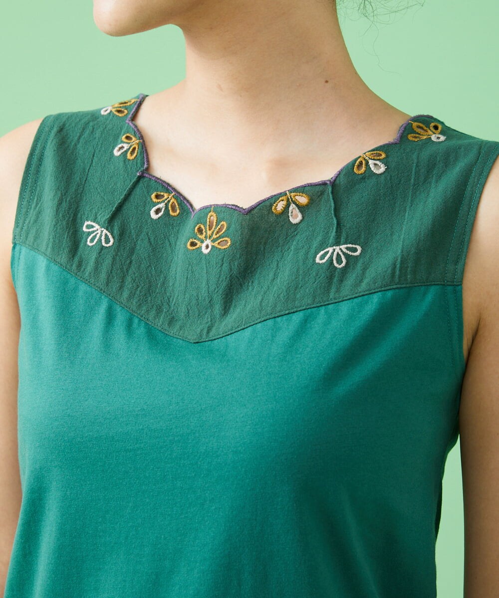 カットワーク 刺繍タンクトップ タンクトップ キャミソール Jocomomola ホコモモラ イトキンオンラインストア