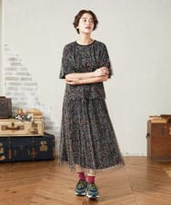 GJKJA01180 Jocomomola(ホコモモラ) Callejero チュールレイヤードカットソー グリーン
