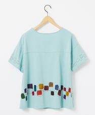 GJKJA02180 Jocomomola(ホコモモラ) 【接触冷感】Puerta de sol クラフト刺繍カットソー ライトブルー
