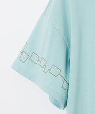 GJKJA02180 Jocomomola(ホコモモラ) 【接触冷感】Puerta de sol クラフト刺繍カットソー ライトブルー