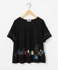 GJKJA02180 Jocomomola(ホコモモラ) 【接触冷感】Puerta de sol クラフト刺繍カットソー ブラック