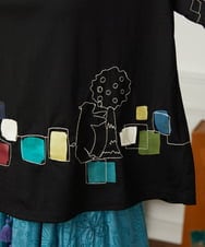 GJKJA02180 Jocomomola(ホコモモラ) 【接触冷感】Puerta de sol クラフト刺繍カットソー ブラック
