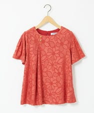 GJKJA32160 Jocomomola(ホコモモラ) Camino de flores フラワージャカードカットソー レッド