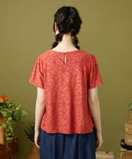 GJKJA32160 Jocomomola(ホコモモラ) Camino de flores フラワージャカードカットソー レッド