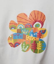 GJKJA34140 Jocomomola(ホコモモラ) 【接触冷感】フラワー発泡プリントTシャツ ネイビー