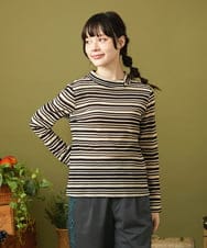 GJKJB35130 Jocomomola(ホコモモラ) アムンゼン ボーダーカットソー マルチボーダー