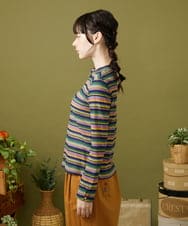 GJKJB35130 Jocomomola(ホコモモラ) アムンゼン ボーダーカットソー マルチボーダー