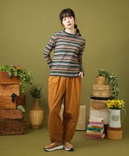 GJKJB35130 Jocomomola(ホコモモラ) アムンゼン ボーダーカットソー マルチボーダー