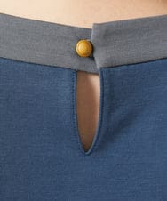 GJKJB36190 Jocomomola(ホコモモラ) 【早割10%OFF】パッチワーク切り替えカットソー ブルー