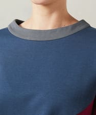 GJKJB36190 Jocomomola(ホコモモラ) 【早割10%OFF】パッチワーク切り替えカットソー ブルー