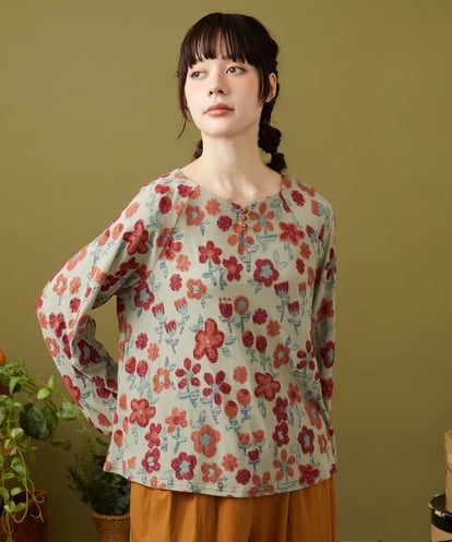 GJKJB39200  Calle de los Jardines フラワージャカードカットソー