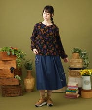 GJKJB39200 Jocomomola(ホコモモラ) Calle de los Jardines フラワージャカードカットソー ライトグリーン