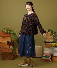 GJKJB39200 Jocomomola(ホコモモラ) Calle de los Jardines フラワージャカードカットソー ライトグリーン