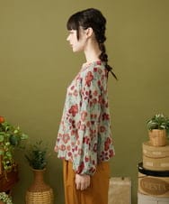 GJKJB39200 Jocomomola(ホコモモラ) Calle de los Jardines フラワージャカードカットソー ライトグリーン