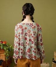 GJKJB39200 Jocomomola(ホコモモラ) Calle de los Jardines フラワージャカードカットソー ライトグリーン