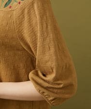GJKJB40180 Jocomomola(ホコモモラ) Nube ジャカード半端袖カットソー ベージュ