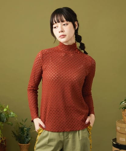 GJKJB41140 Jocomomola アイレットレースカットソー