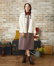 GJKJB41140 Jocomomola(ホコモモラ) アイレットレースカットソー ネイビー