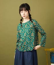 GJKJB42160 Jocomomola(ホコモモラ) Petalo フラワープリントカットソー グリーン