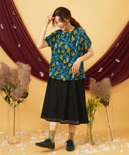 GJKJD01200 Jocomomola(ホコモモラ) 【日本製】Aves ジャカードカットソープルオーバー ブルー