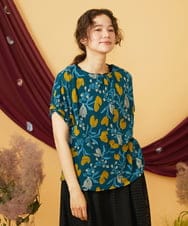 GJKJD01200 Jocomomola(ホコモモラ) 【日本製】Aves ジャカードカットソープルオーバー ブルー