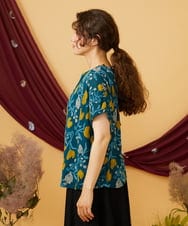 GJKJD01200 Jocomomola(ホコモモラ) 【日本製】Aves ジャカードカットソープルオーバー ブルー