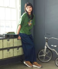 GJKJD02180 Jocomomola(ホコモモラ) 【接触冷感】Aves バードパッチワークカットソー グリーン