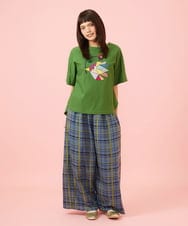 GJKJD02180 Jocomomola(ホコモモラ) 【接触冷感】Aves バードパッチワークカットソー グリーン