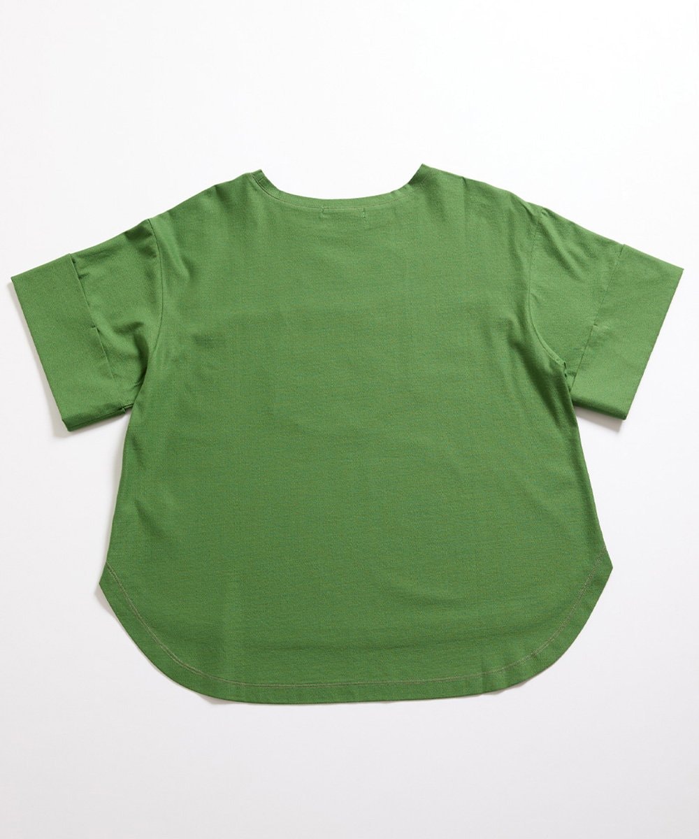 GJKJD02180 Jocomomola(ホコモモラ) 【接触冷感】Aves バードパッチワークカットソー グリーン