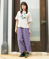 GJKJD02180 Jocomomola(ホコモモラ) 【接触冷感】Aves バードパッチワークカットソー ライトグレー