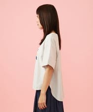 GJKJD02180 Jocomomola(ホコモモラ) 【接触冷感】Aves バードパッチワークカットソー ライトグレー