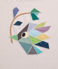 GJKJD02180 Jocomomola(ホコモモラ) 【接触冷感】Aves バードパッチワークカットソー ライトグレー