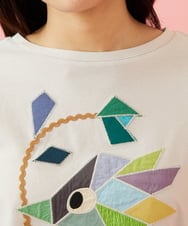 GJKJD02180 Jocomomola(ホコモモラ) 【接触冷感】Aves バードパッチワークカットソー ライトグレー