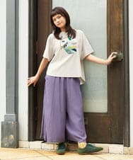 GJKJD02180 Jocomomola(ホコモモラ) 【接触冷感】Aves バードパッチワークカットソー ライトグレー