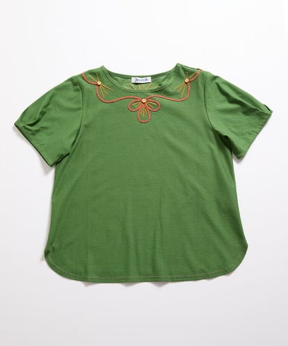 GJKJD03160 Jocomomola 【接触冷感】Aves 刺繍カットソー