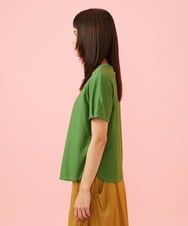 GJKJD03160 Jocomomola(ホコモモラ) 【接触冷感】Aves 刺繍カットソー グリーン