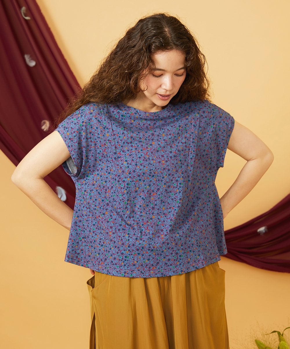 GJKJD30180 Jocomomola(ホコモモラ) 【接触冷感】Onditas ドットプリントカットソー パープル