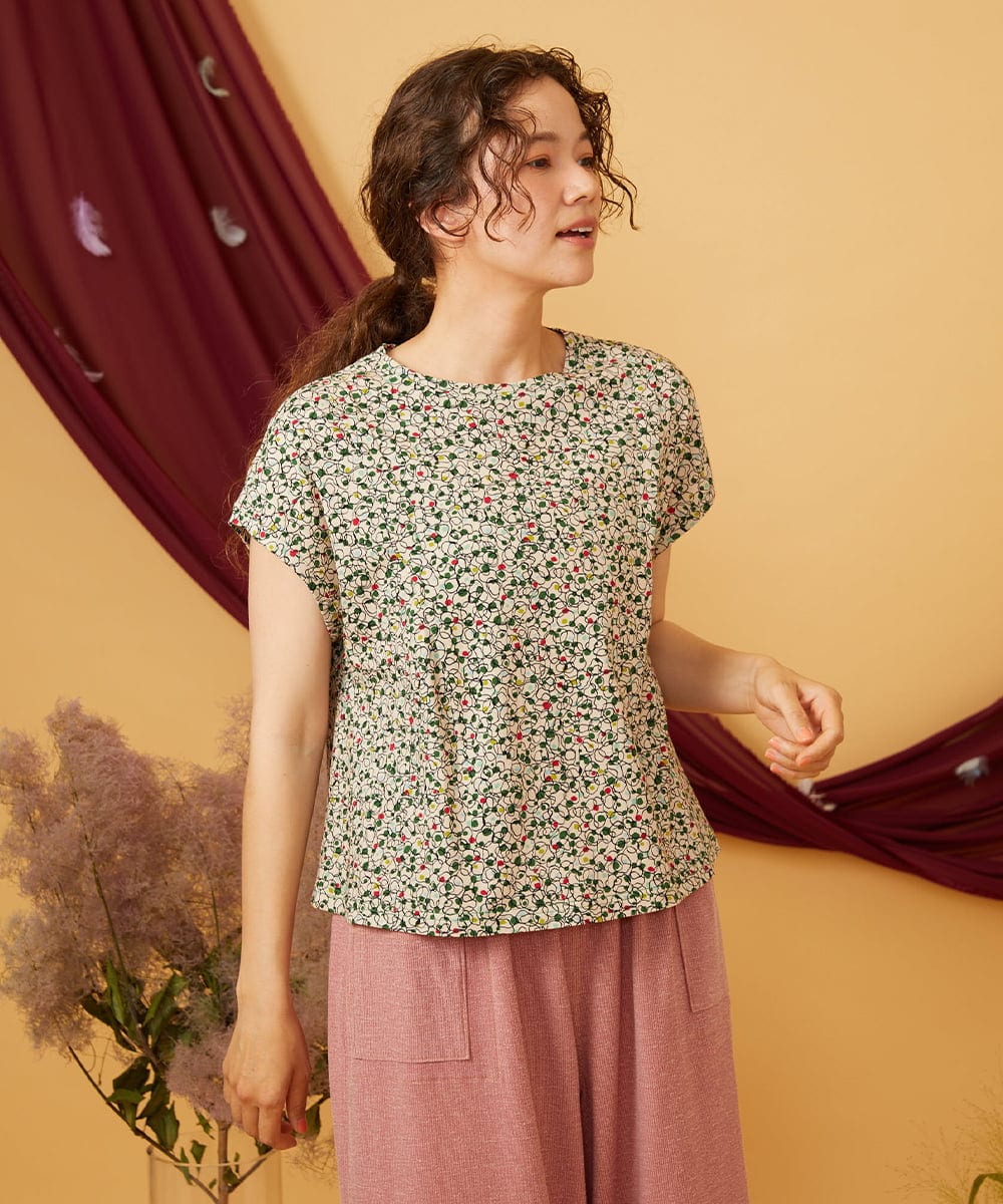 GJKJD30180 Jocomomola(ホコモモラ) 【接触冷感】Onditas ドットプリントカットソー アイボリー