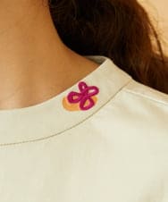 GJKJD32150 Jocomomola(ホコモモラ) 【接触冷感】Amigo フラワー刺繍プリントカットソー ライトイエロー