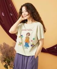 GJKJD33160 Jocomomola(ホコモモラ) 【接触冷感】Amigo ガールプリントTシャツ ライトイエロー