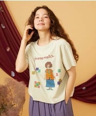 GJKJD33160 Jocomomola(ホコモモラ) 【接触冷感】Amigo ガールプリントTシャツ ライトイエロー
