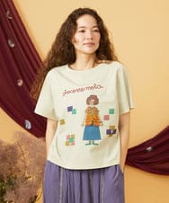 GJKJD33160 Jocomomola(ホコモモラ) 【接触冷感】Amigo ガールプリントTシャツ ライトイエロー