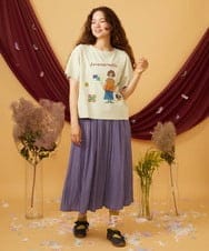 GJKJD33160 Jocomomola(ホコモモラ) 【接触冷感】Amigo ガールプリントTシャツ ライトイエロー