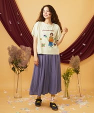 GJKJD33160 Jocomomola(ホコモモラ) 【接触冷感】Amigo ガールプリントTシャツ ライトイエロー