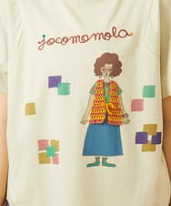 GJKJD33160 Jocomomola(ホコモモラ) 【接触冷感】Amigo ガールプリントTシャツ ライトイエロー